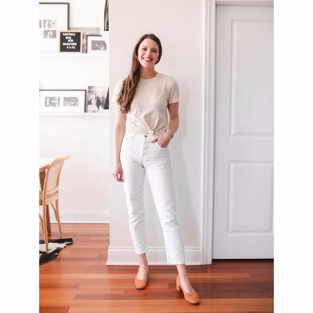 Everlane The Cheeky Jean Ecru White Size 27 Crop
